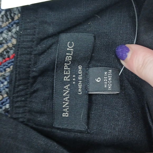 Banana Republic Linen Cropped Tank - Black Size 6 - Picture 5 of 5